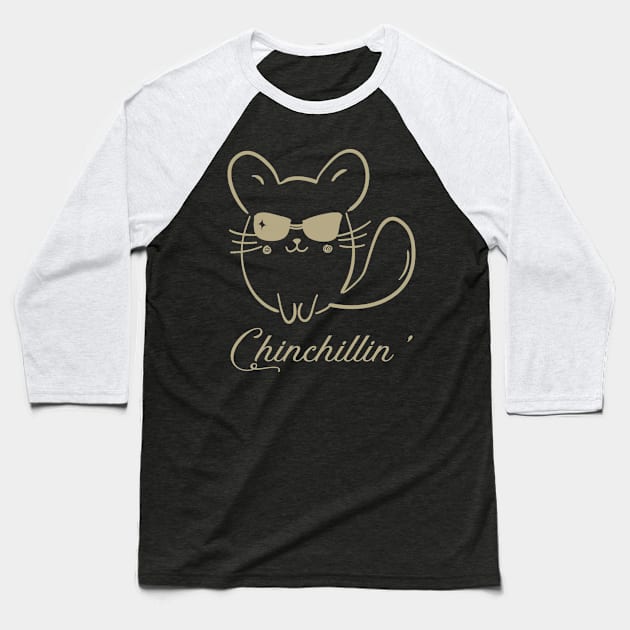 Chinchilla Portraits Chic Pet Couture, Stylish Statement Tee Collection Baseball T-Shirt by Merle Huisman